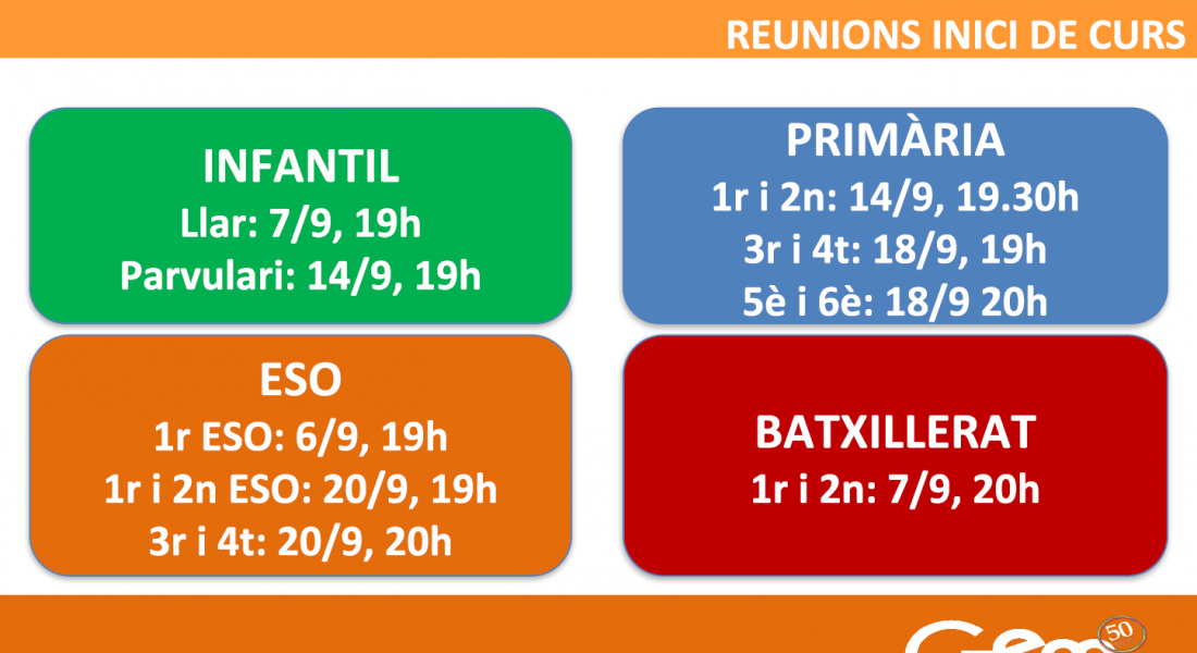 Reunions Inici Curs 17-18